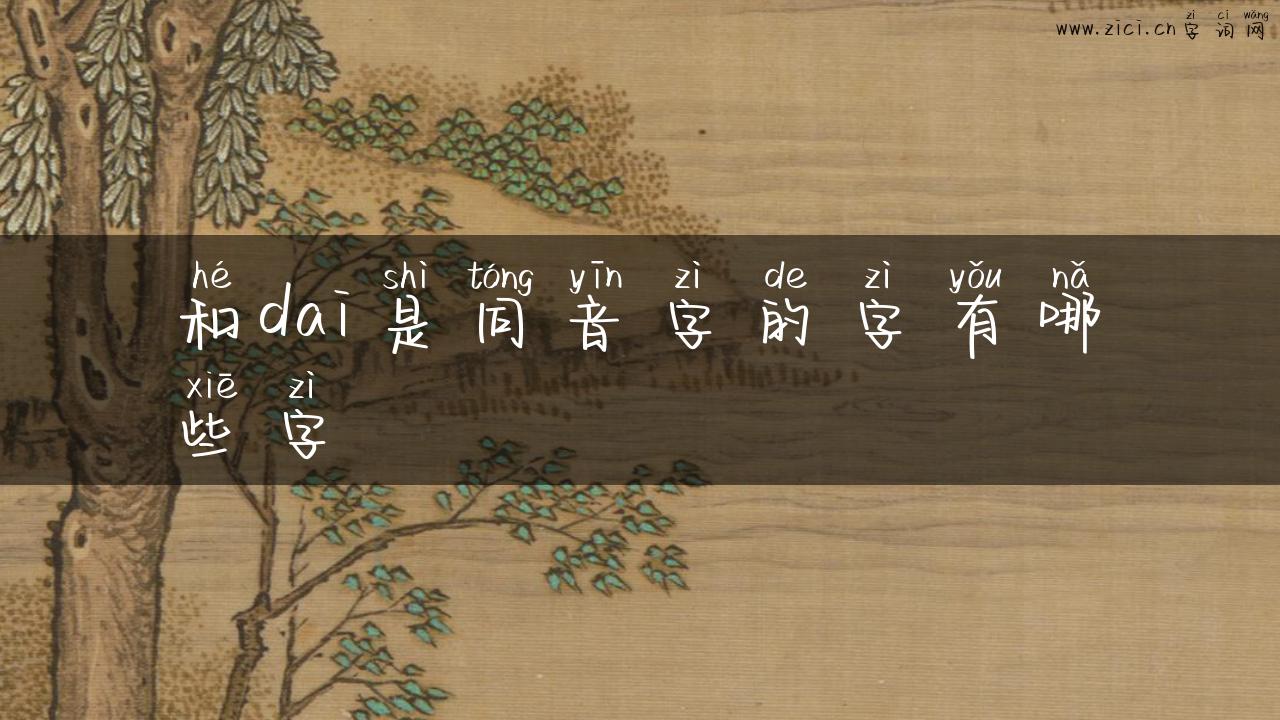 和dai是同音字的字有哪些字