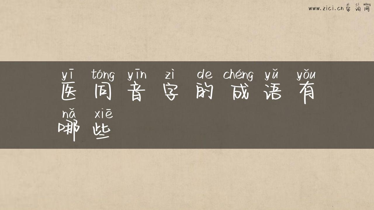 医同音字的成语有哪些