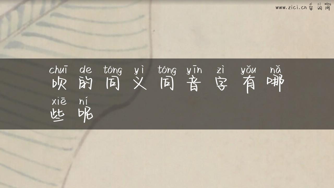 吹的同义同音字有哪些呢