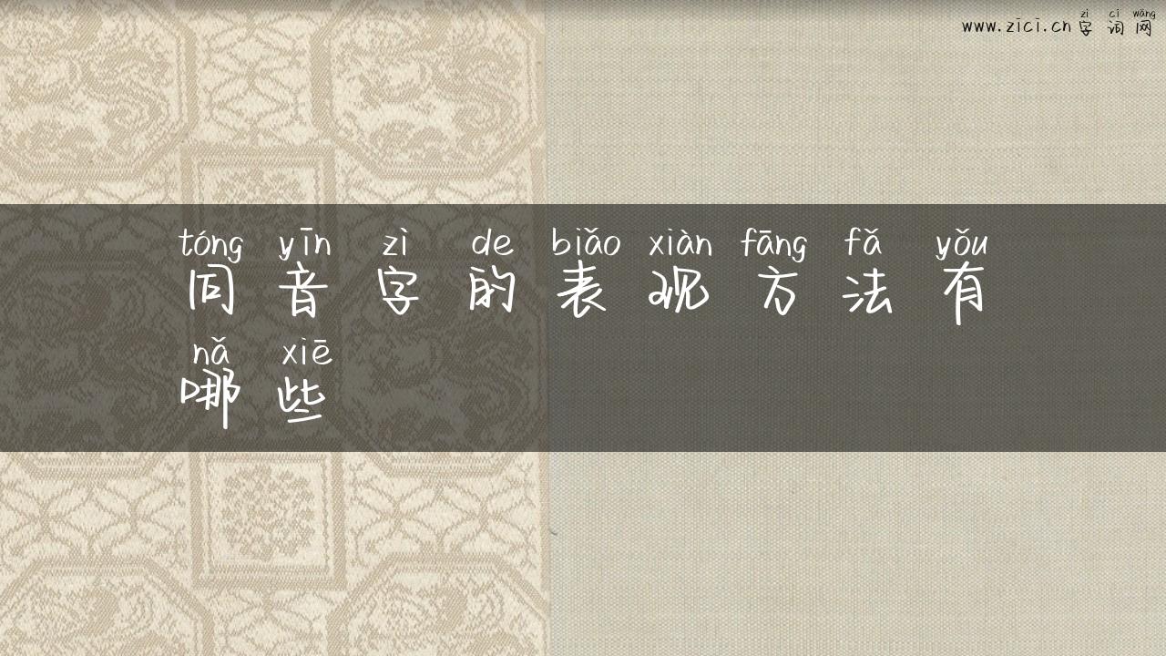 同音字的表现方法有哪些