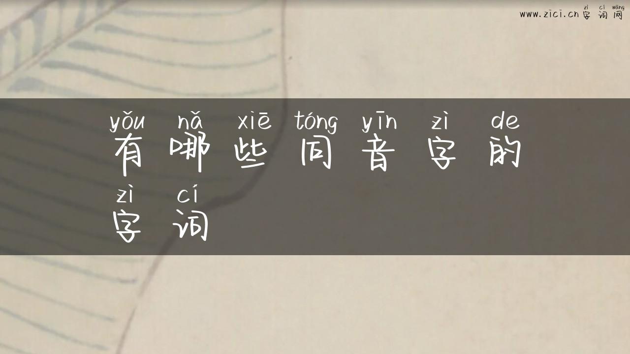 有哪些同音字的字词