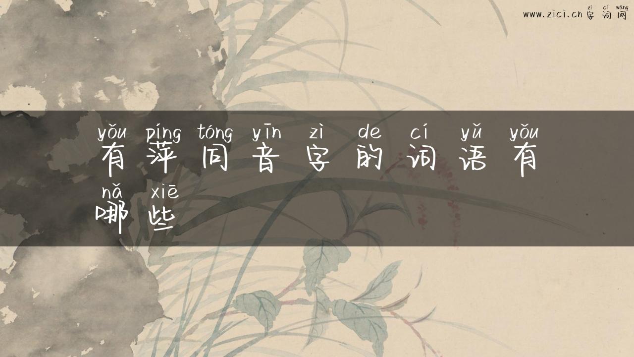 有萍同音字的词语有哪些