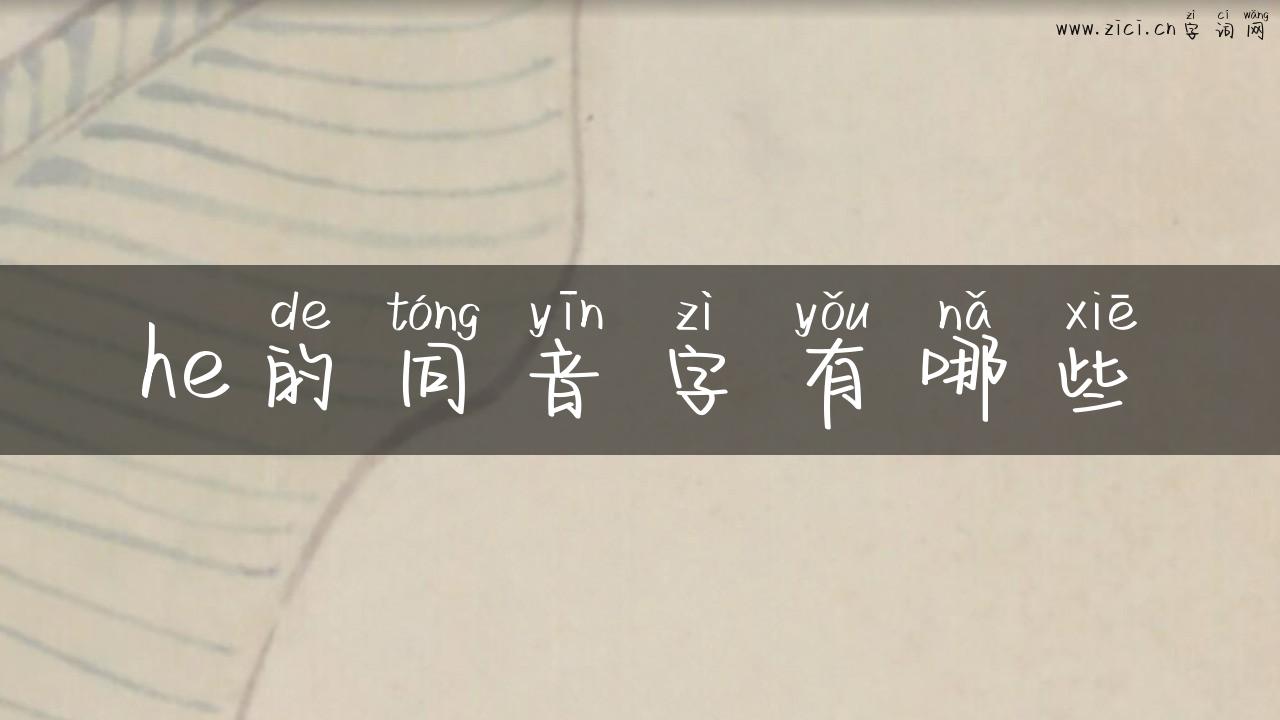 he的同音字有哪些
