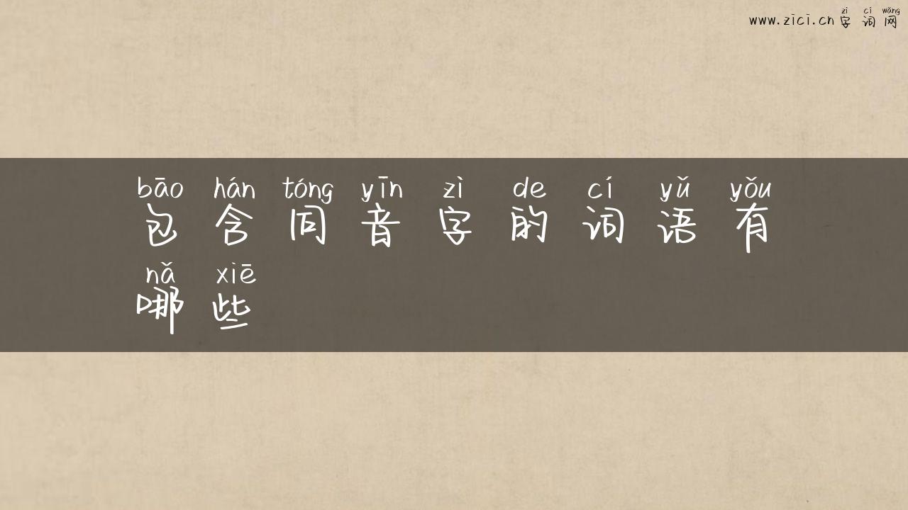 包含同音字的词语有哪些