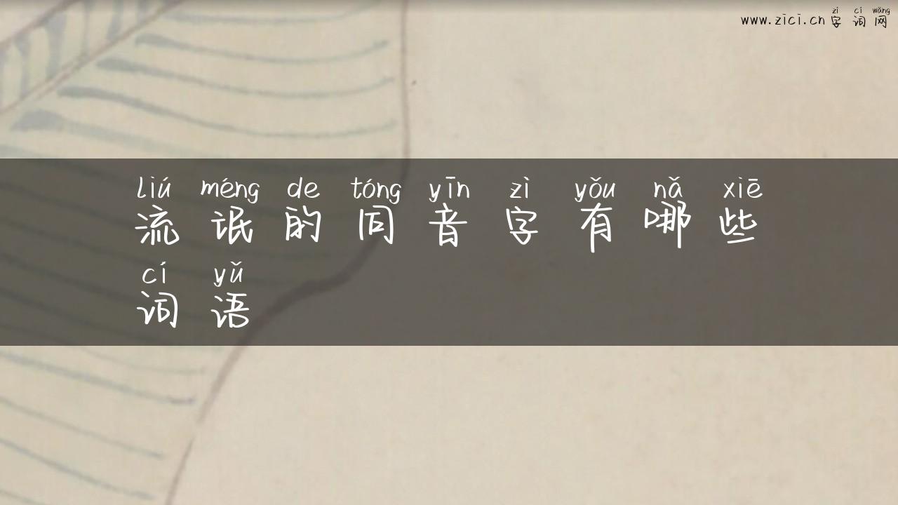 流氓的同音字有哪些词语