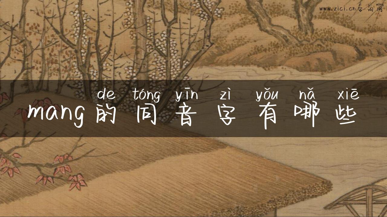 mang的同音字有哪些