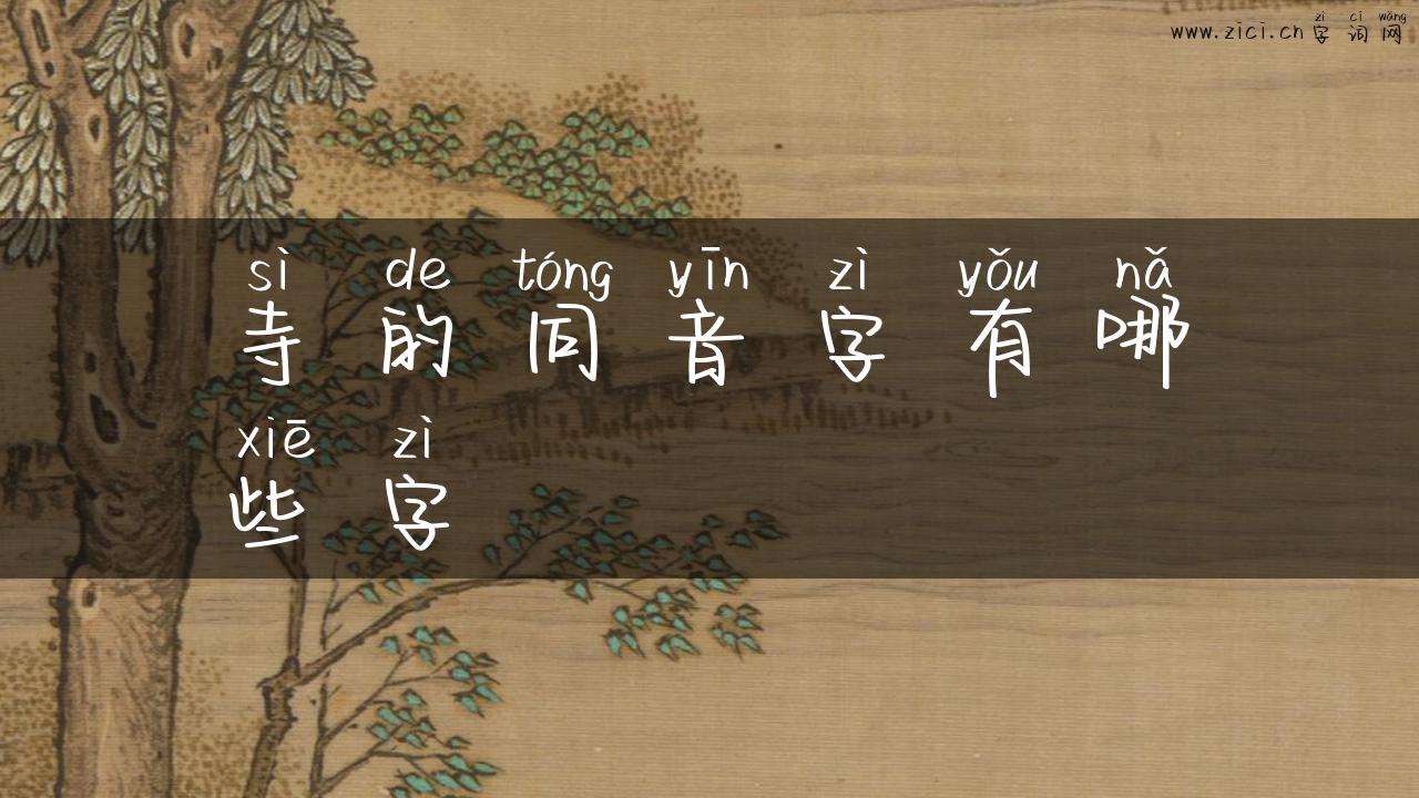 寺的同音字有哪些字