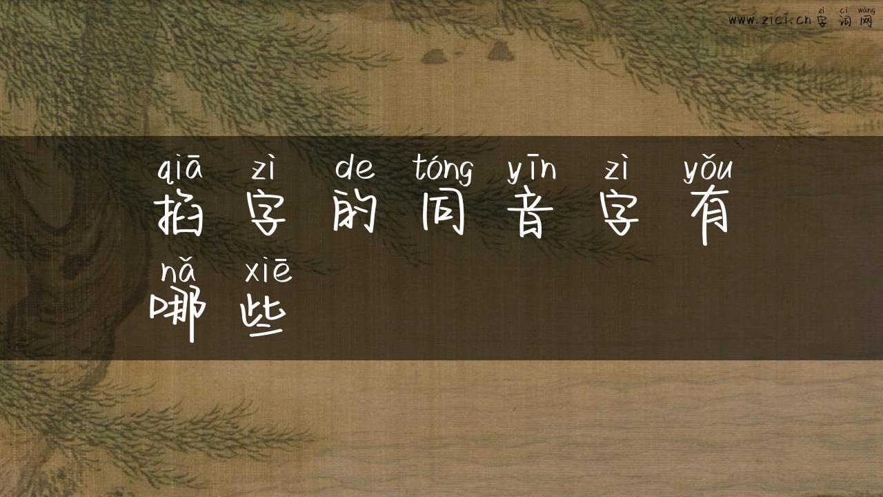 掐字的同音字有哪些