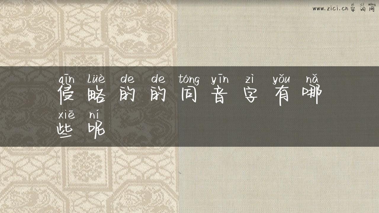 侵略的的同音字有哪些呢
