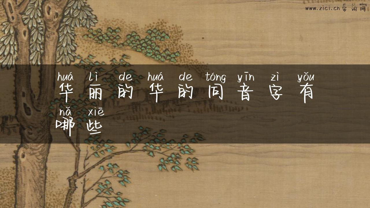 华丽的华的同音字有哪些
