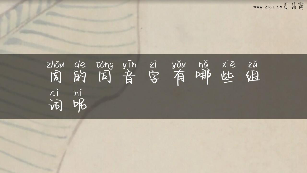 周的同音字有哪些组词呢