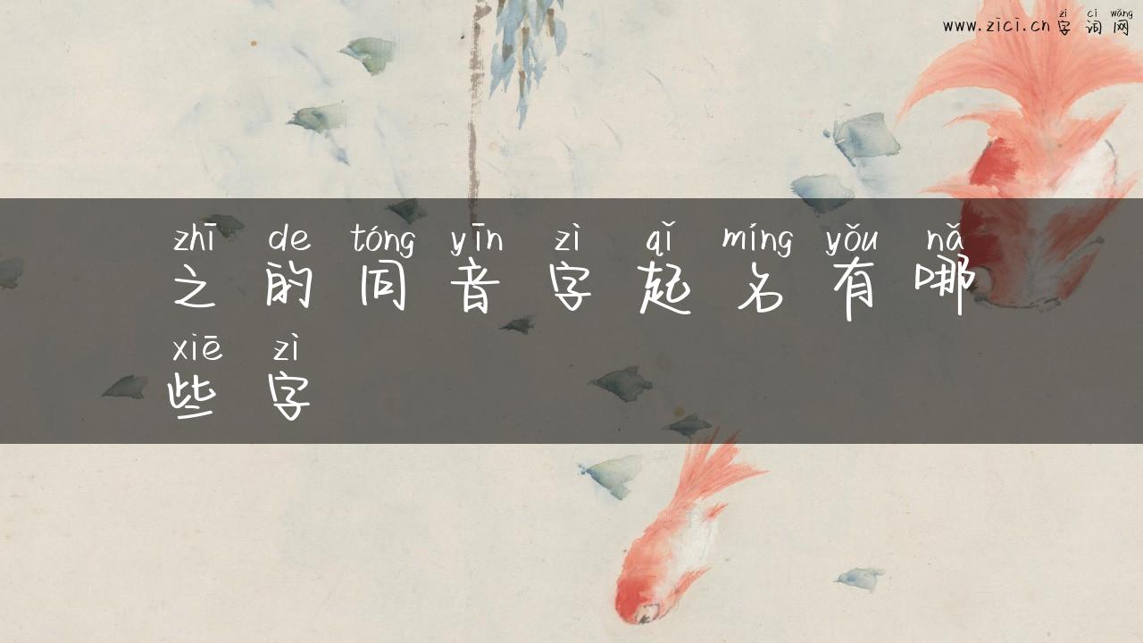 之的同音字起名有哪些字