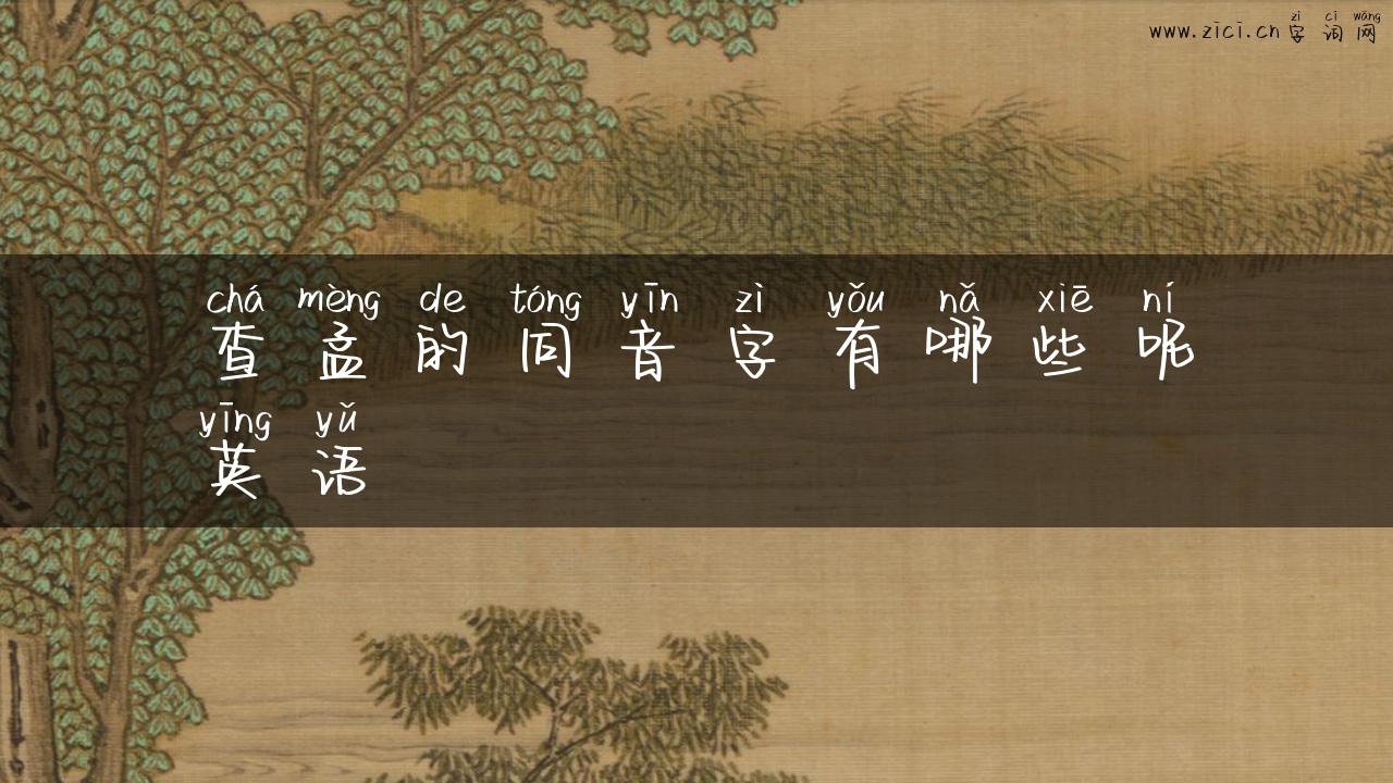查孟的同音字有哪些呢英语