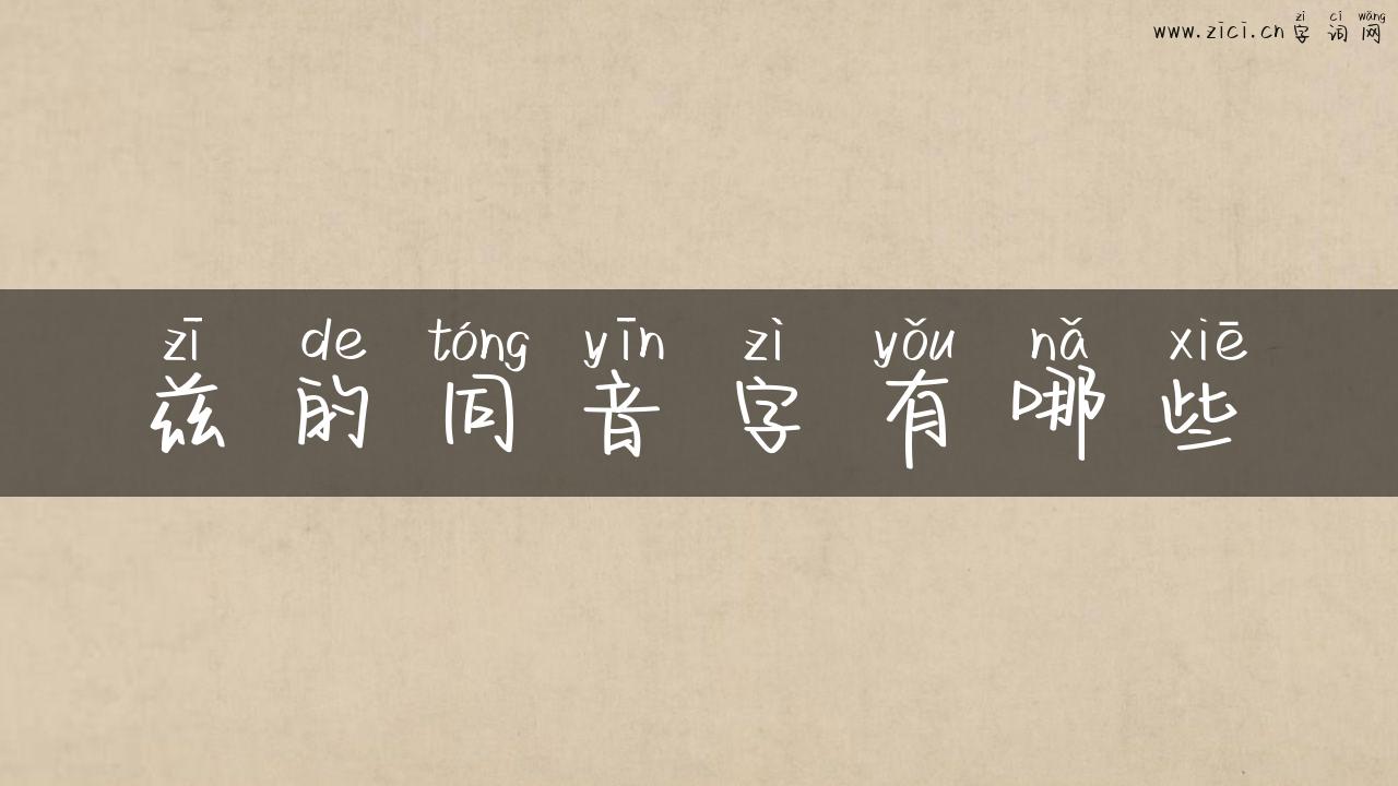 兹的同音字有哪些