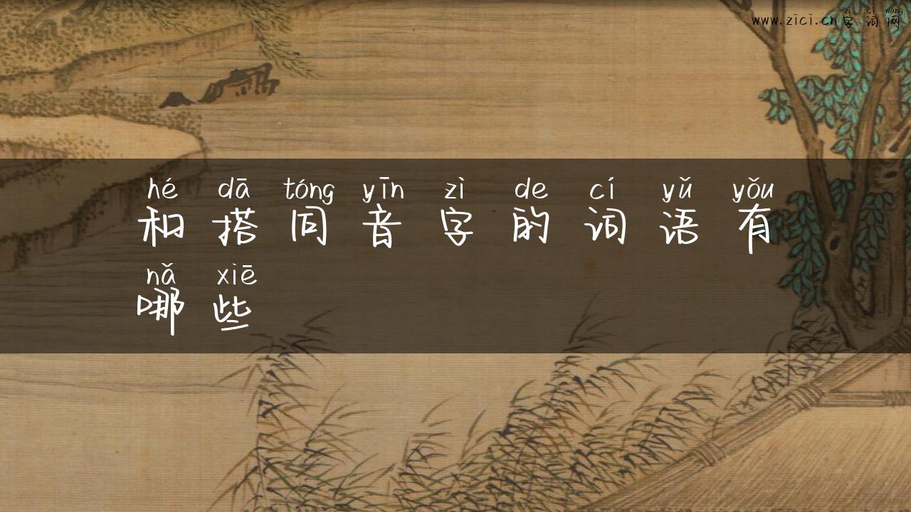 和搭同音字的词语有哪些