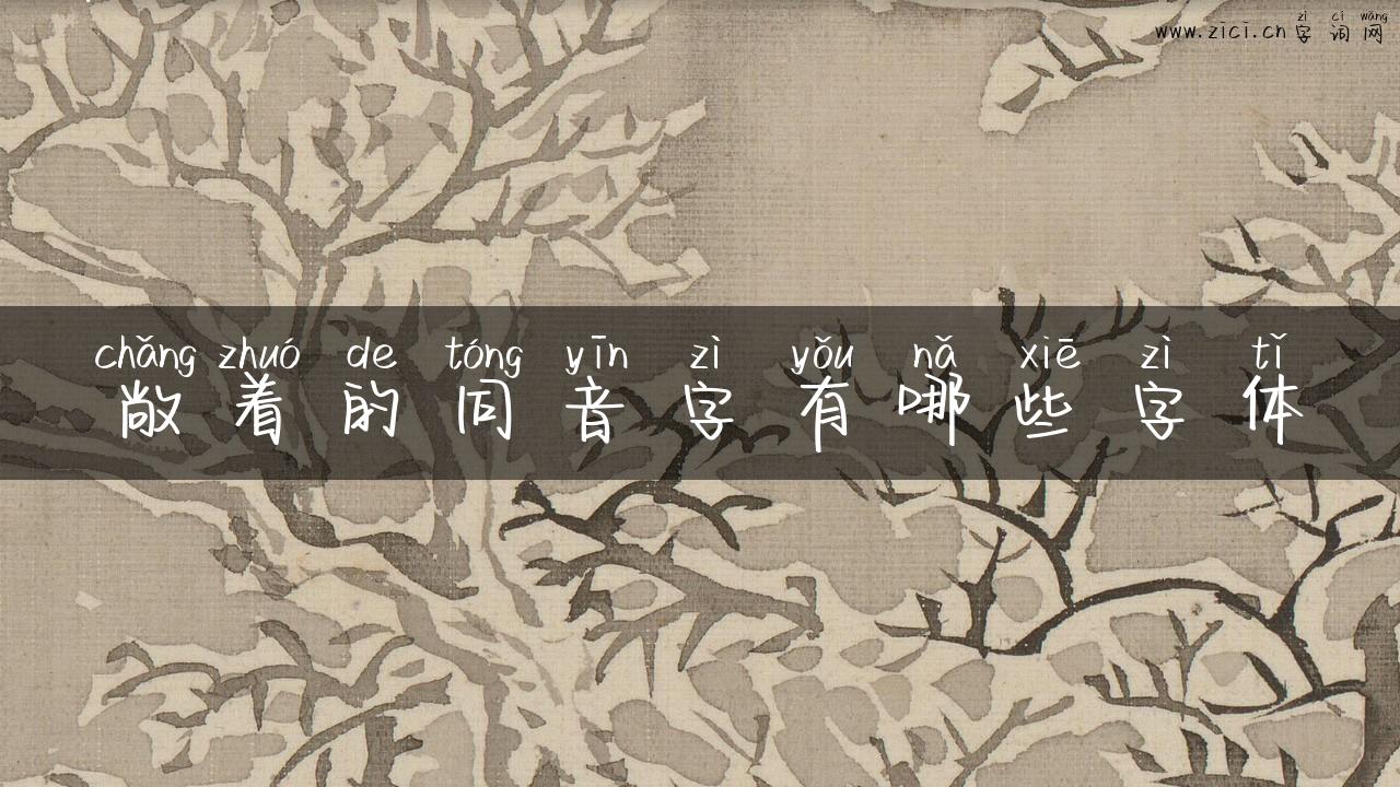 敞着的同音字有哪些字体