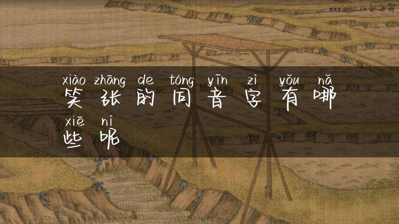 笑张的同音字有哪些呢