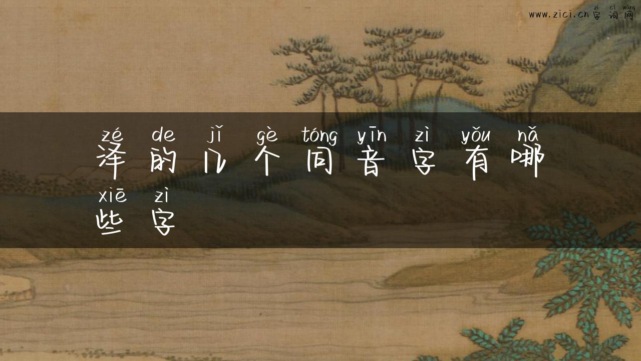 泽的几个同音字有哪些字