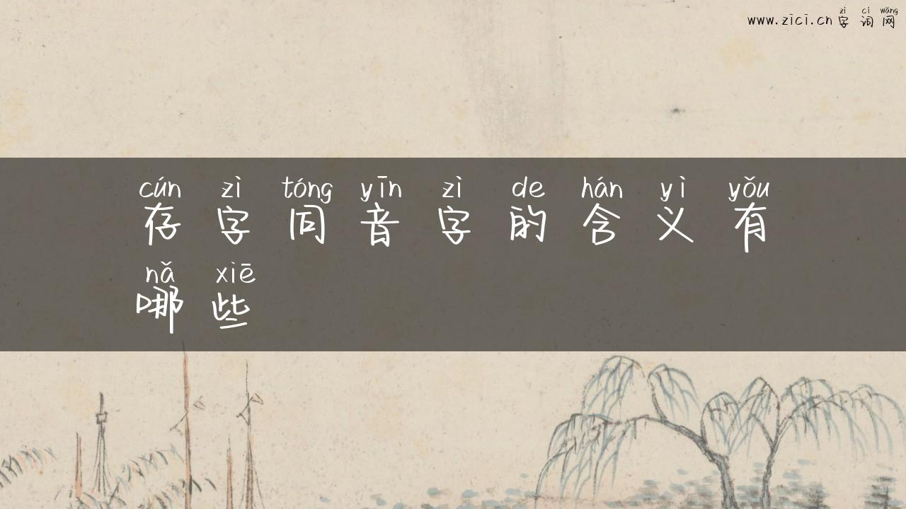 存字同音字的含义有哪些