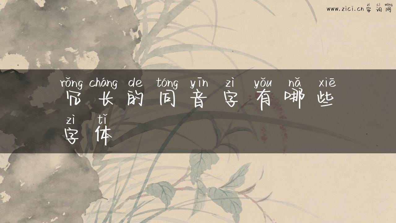 冗长的同音字有哪些字体
