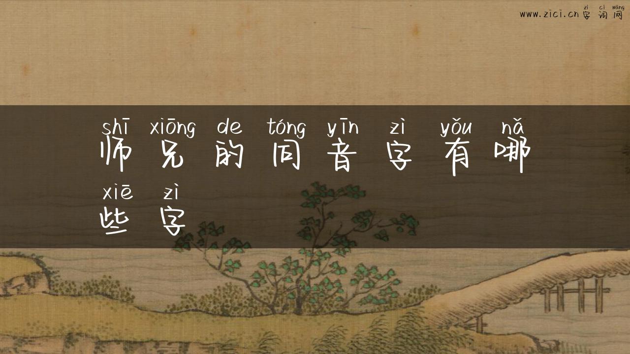 师兄的同音字有哪些字