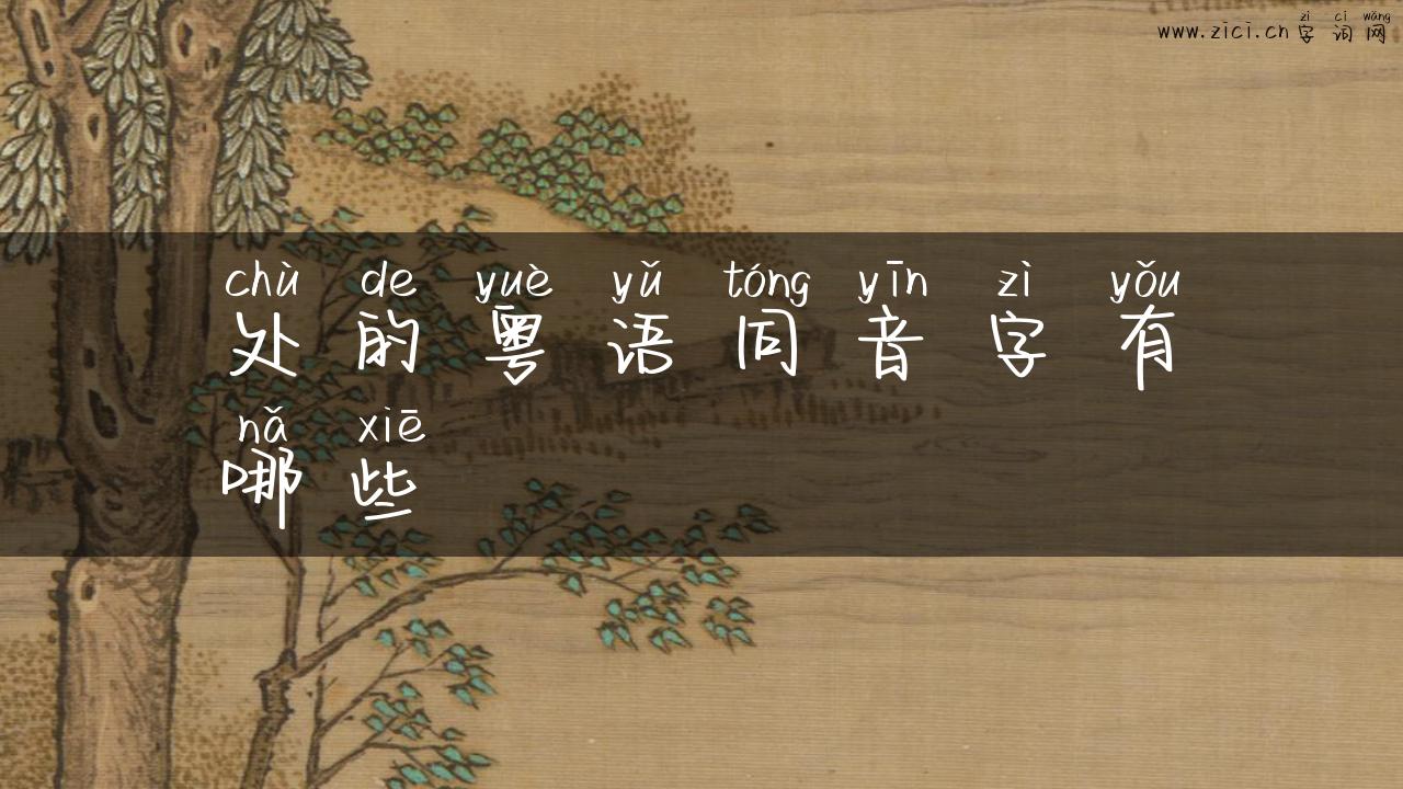 处的粤语同音字有哪些