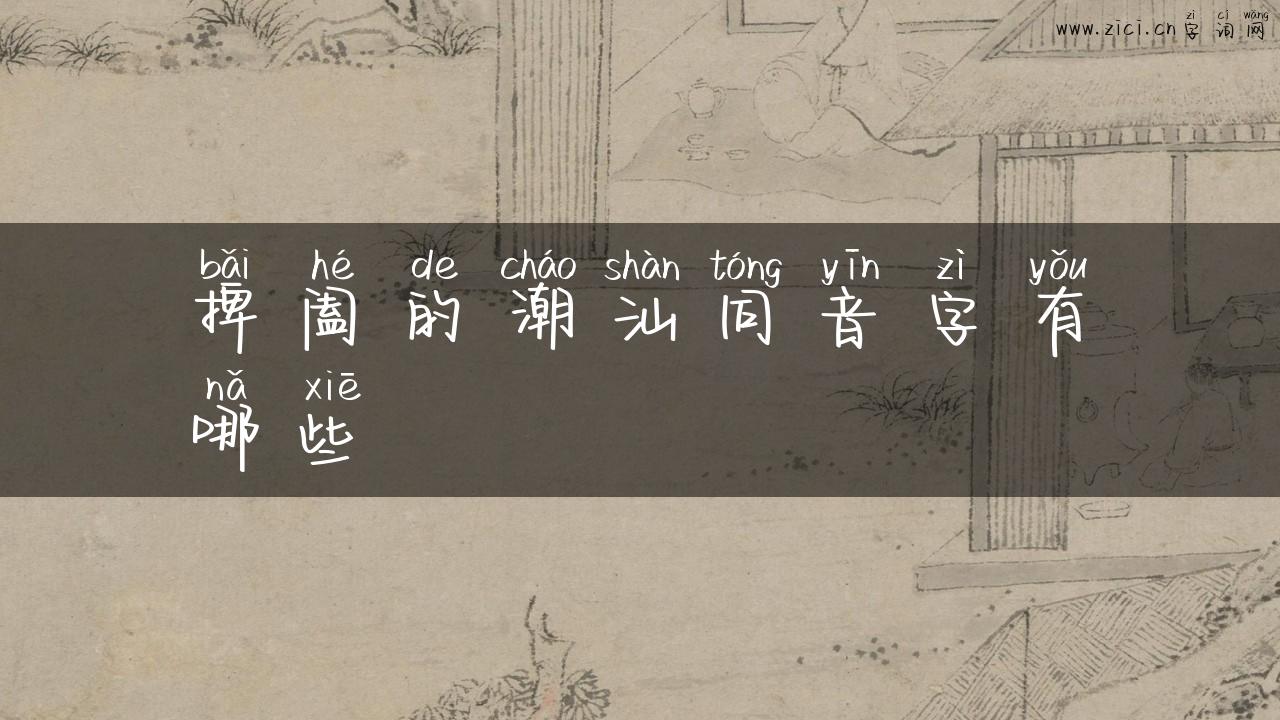 捭阖的潮汕同音字有哪些