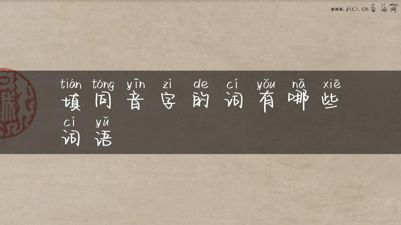 填同音字的词有哪些词语