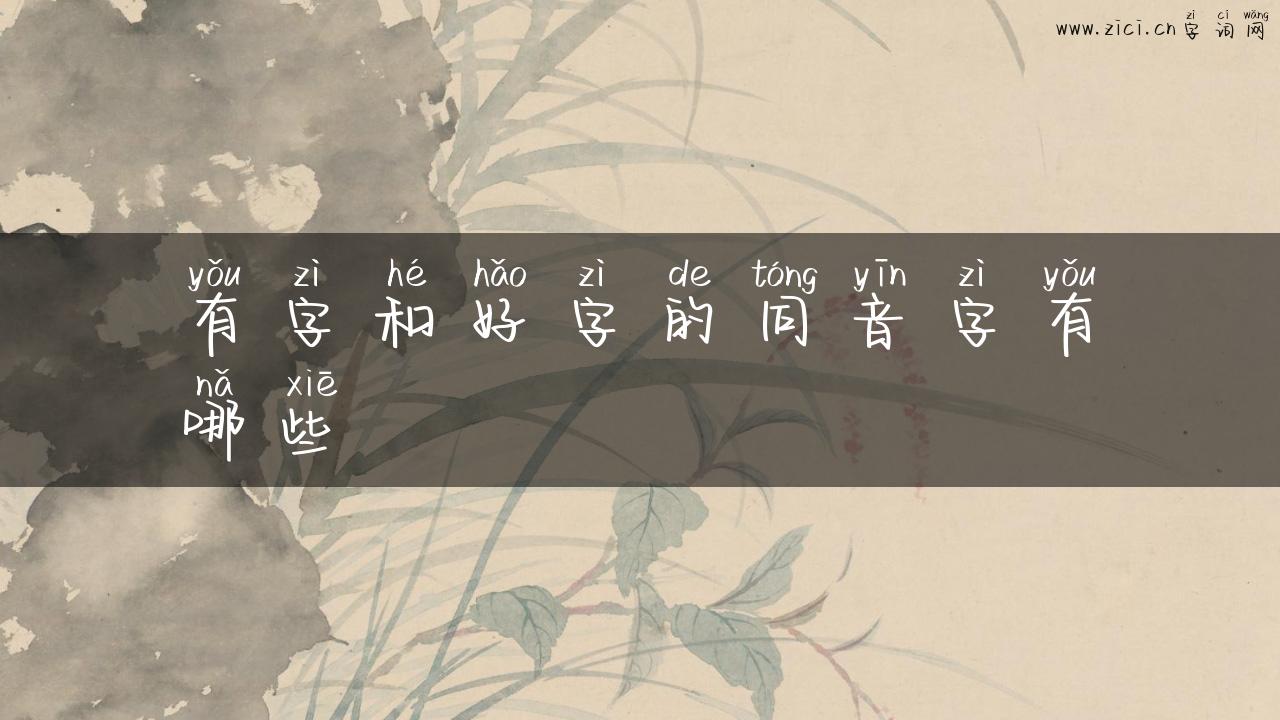 有字和好字的同音字有哪些