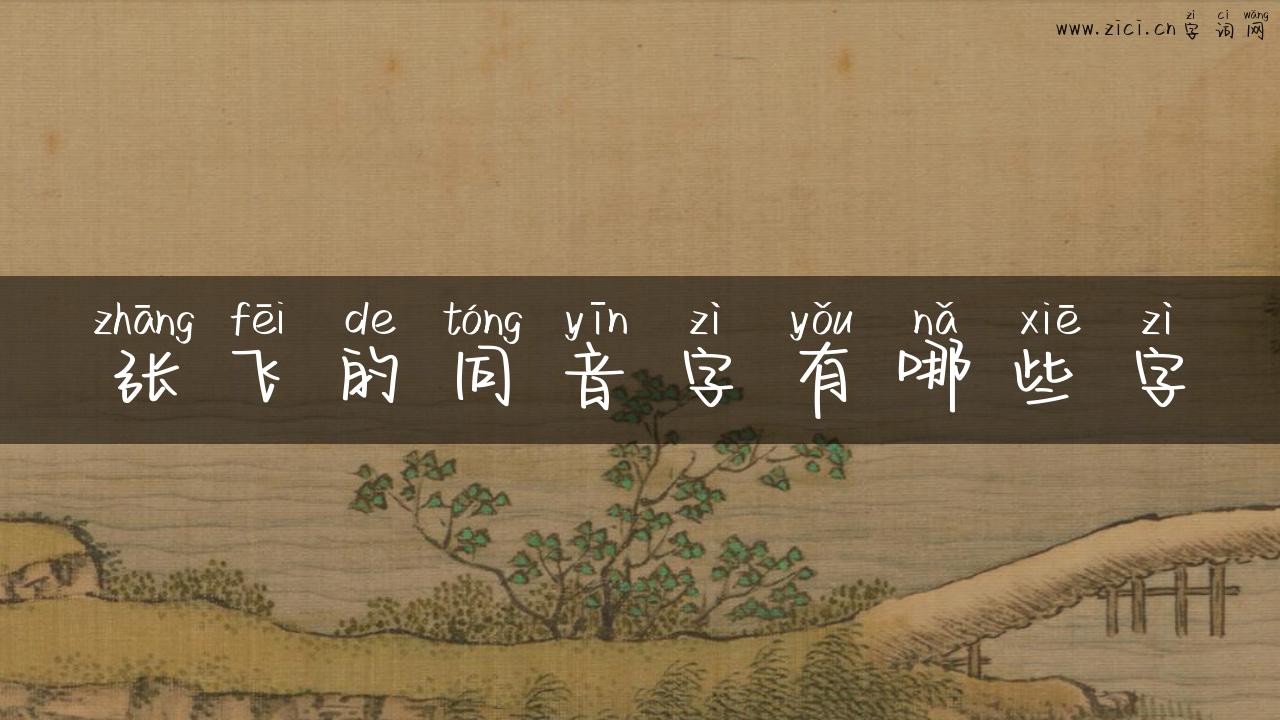 张飞的同音字有哪些字