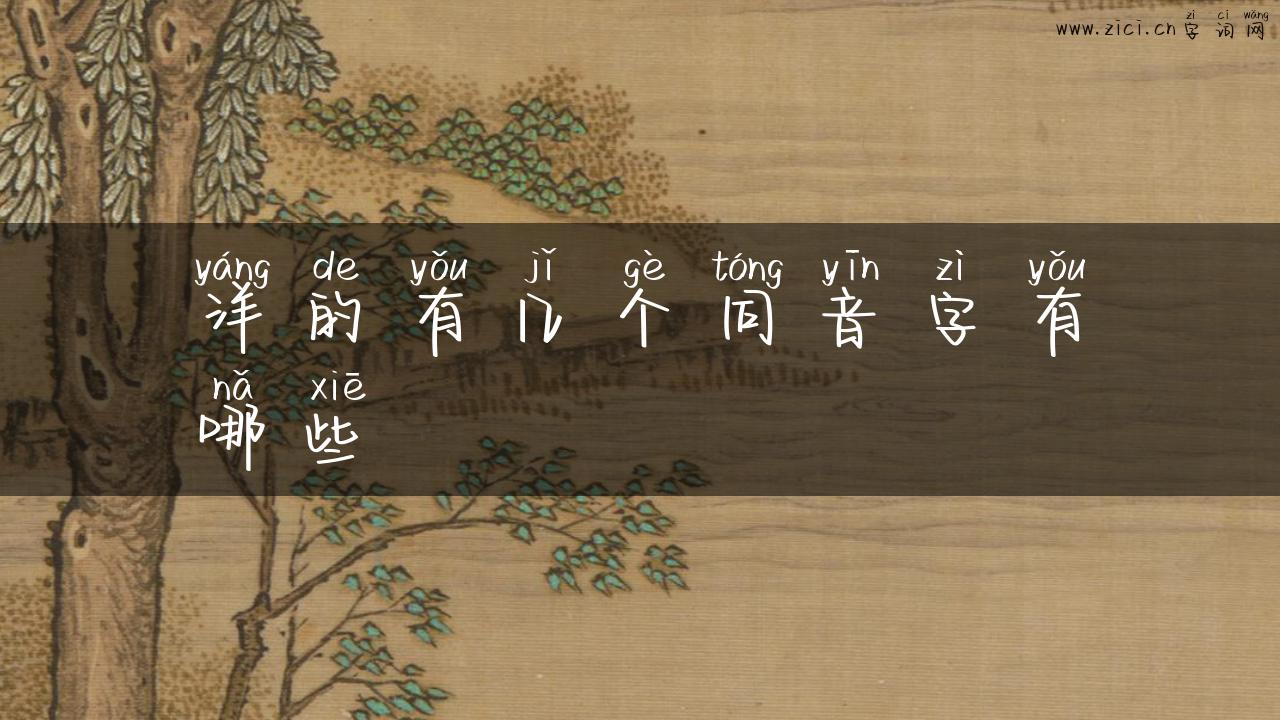 洋的有几个同音字有哪些