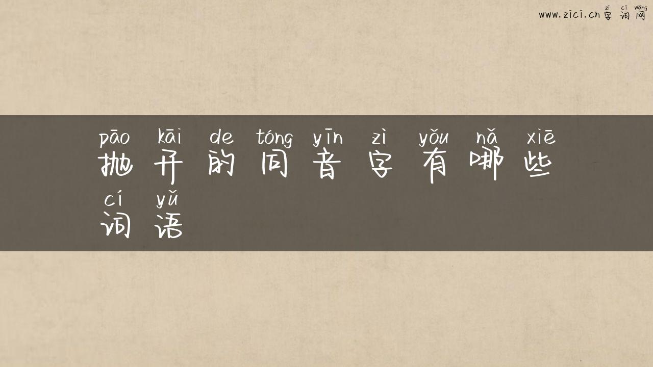 抛开的同音字有哪些词语