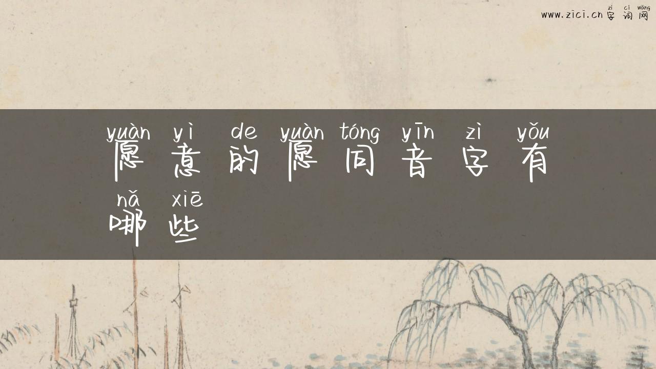 愿意的愿同音字有哪些