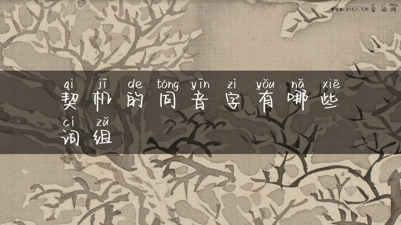 契机的同音字有哪些词组