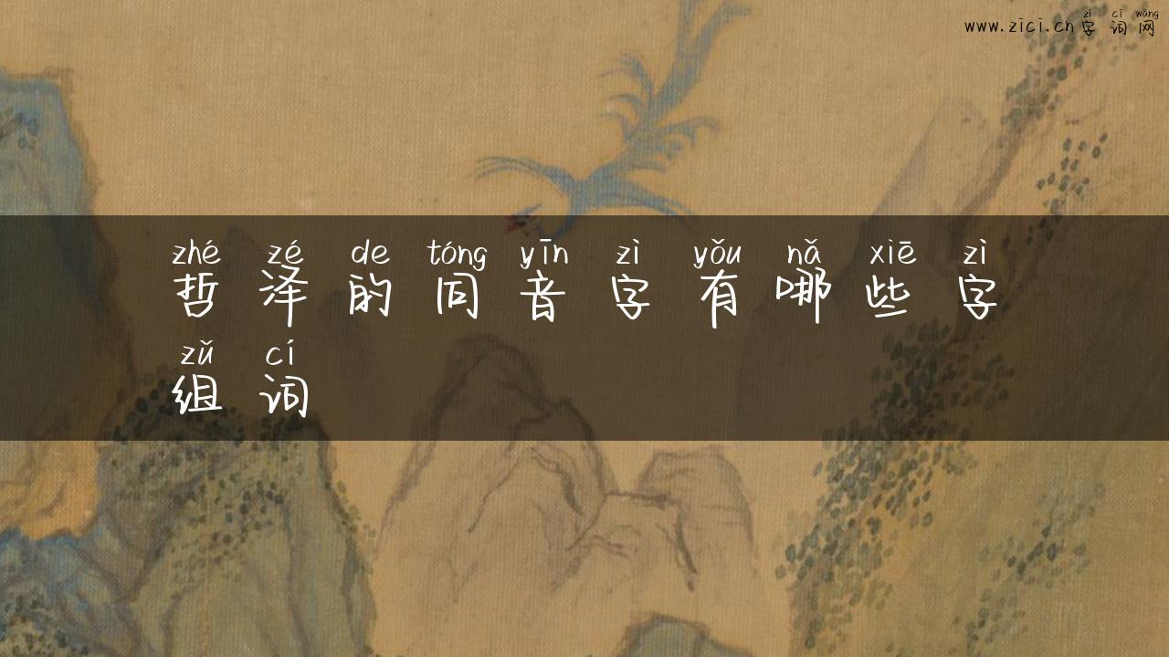 哲泽的同音字有哪些字组词