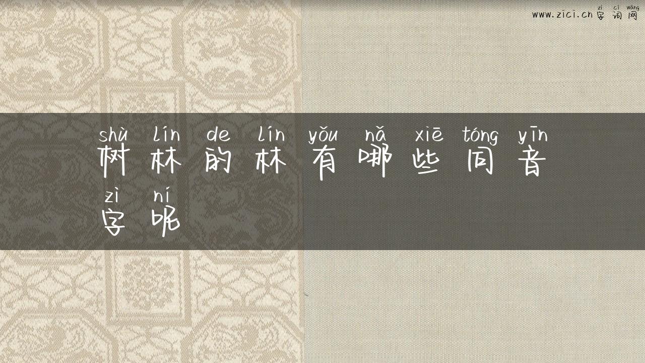 树林的林有哪些同音字呢