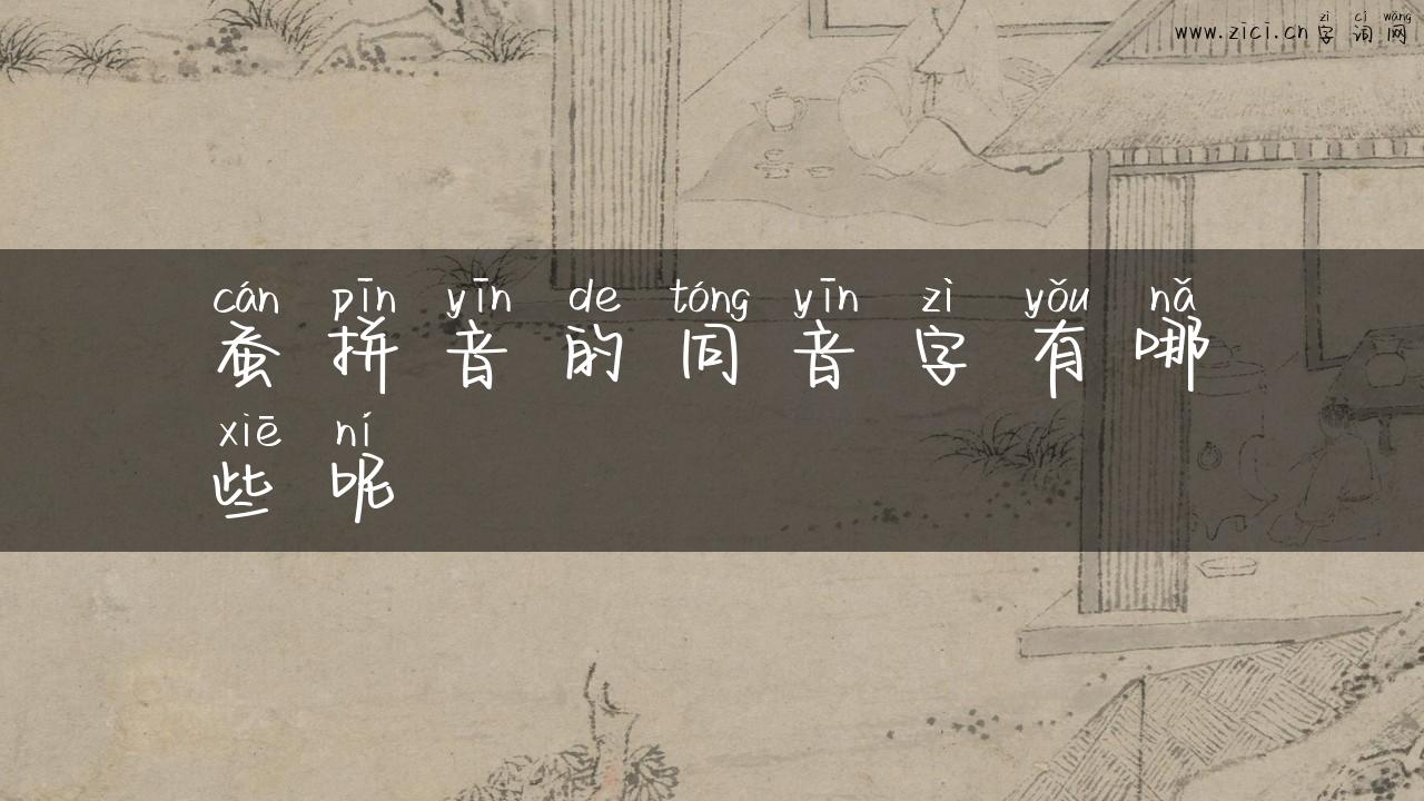 蚕拼音的同音字有哪些呢