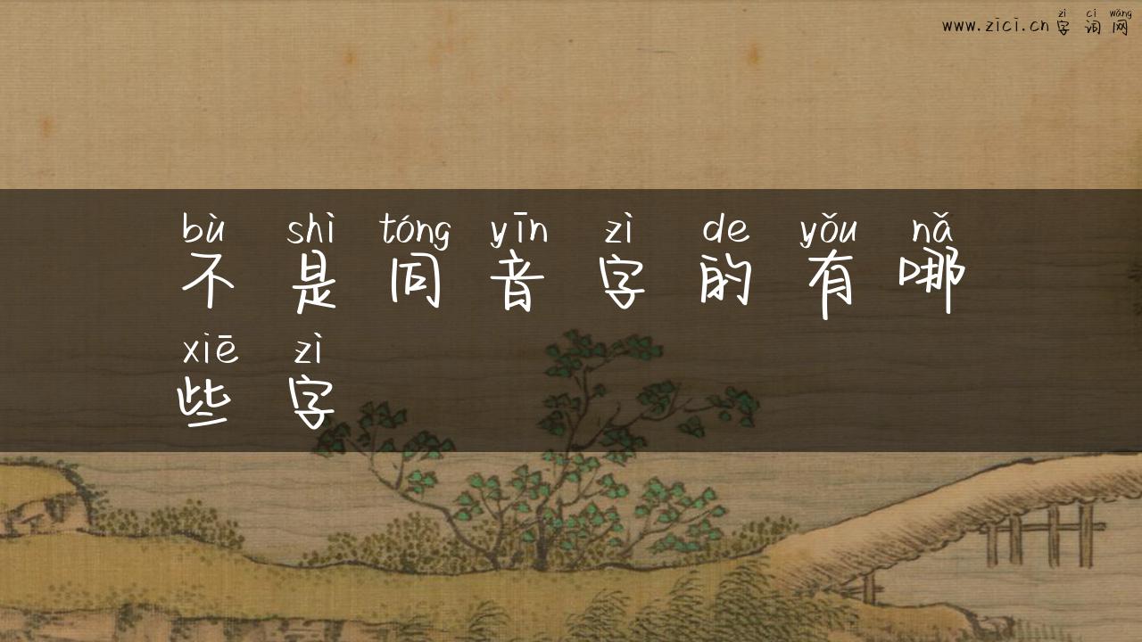 不是同音字的有哪些字