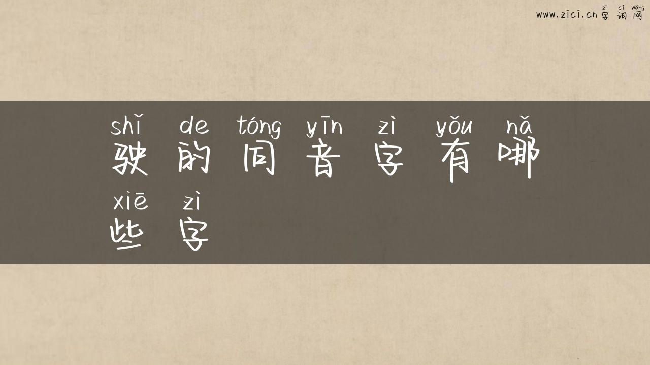 驶的同音字有哪些字