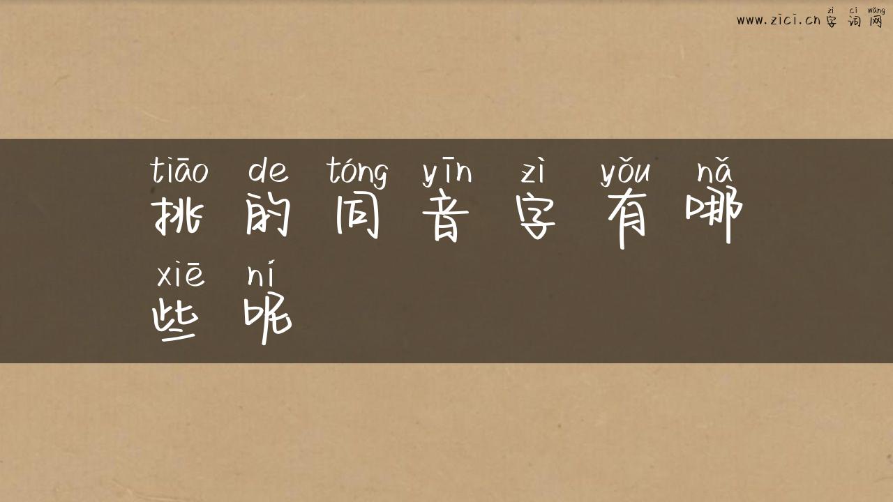 挑的同音字有哪些呢
