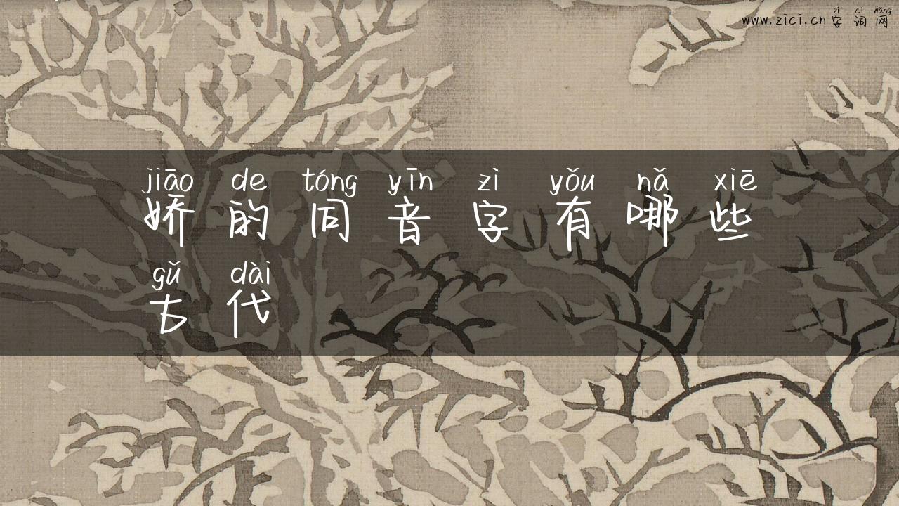娇的同音字有哪些古代