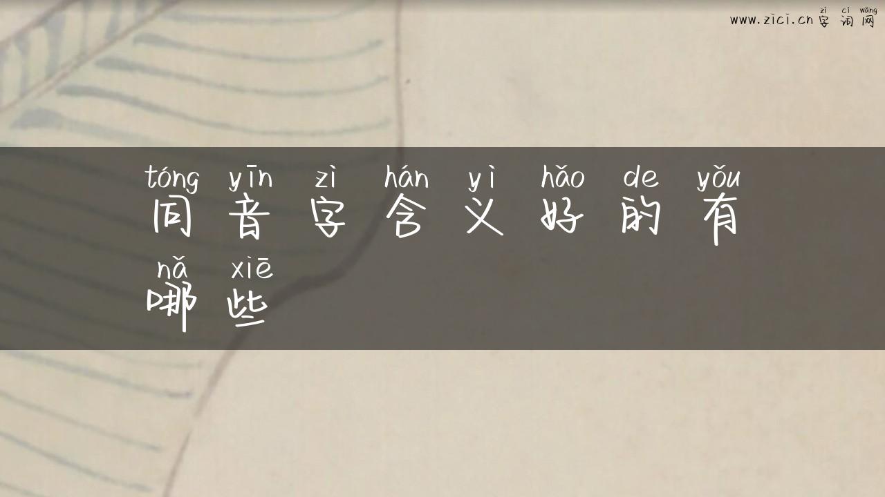 同音字含义好的有哪些