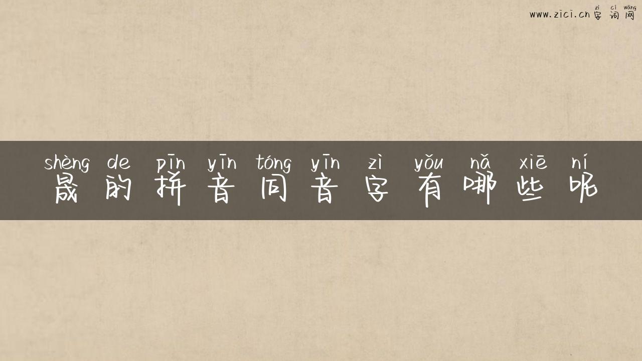 晟的拼音同音字有哪些呢