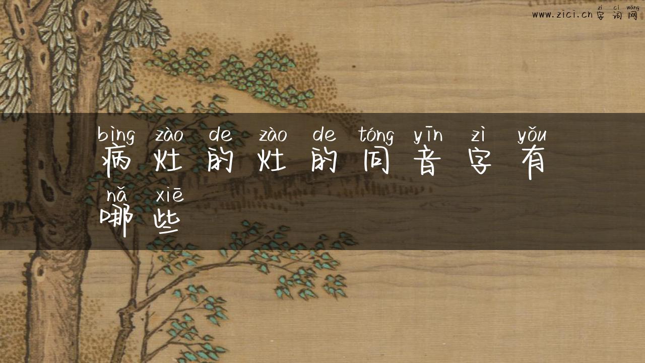 病灶的灶的同音字有哪些
