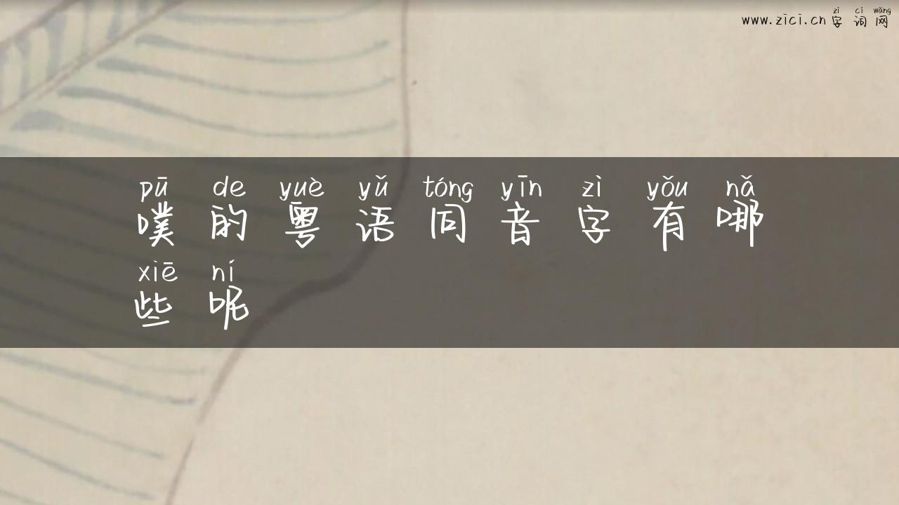 噗的粤语同音字有哪些呢