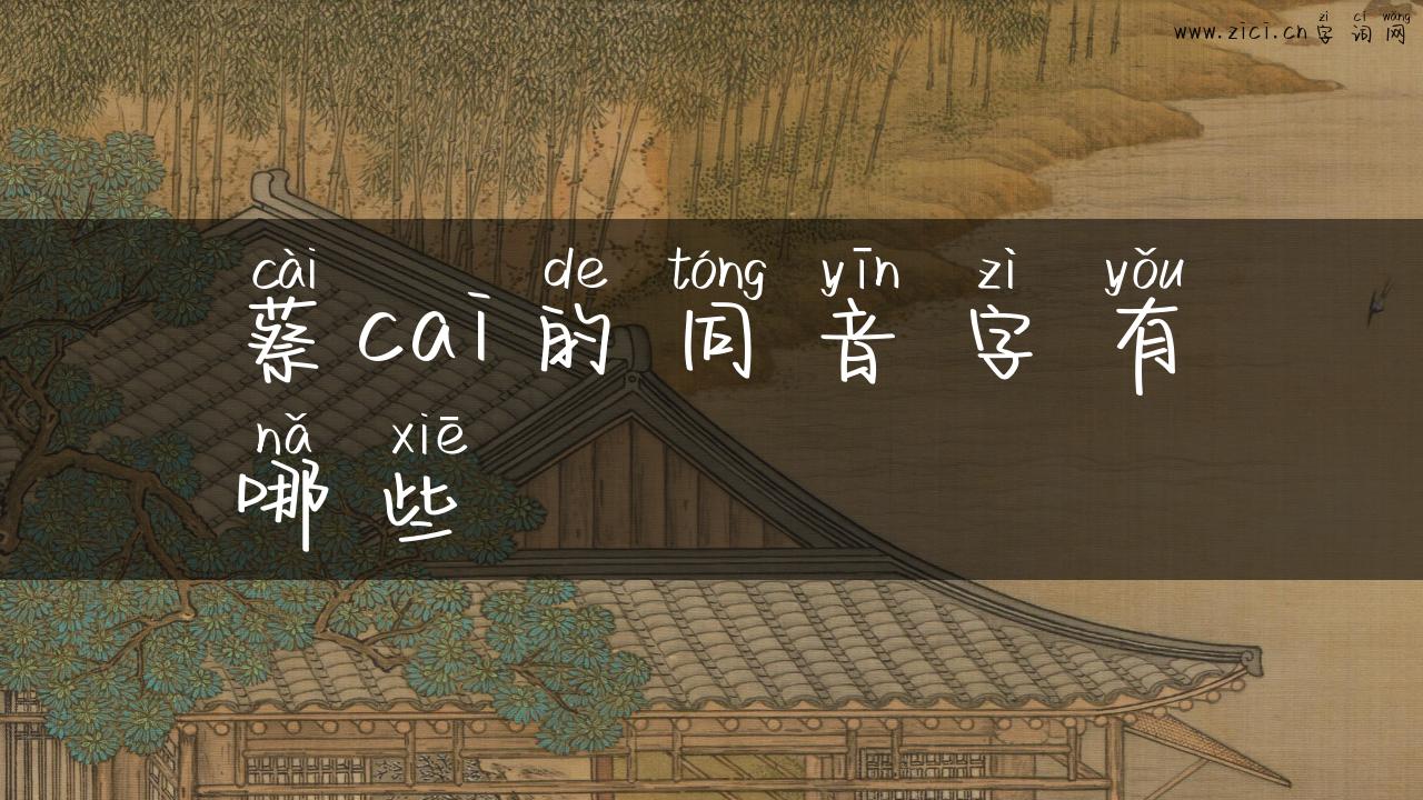 蔡cai的同音字有哪些
