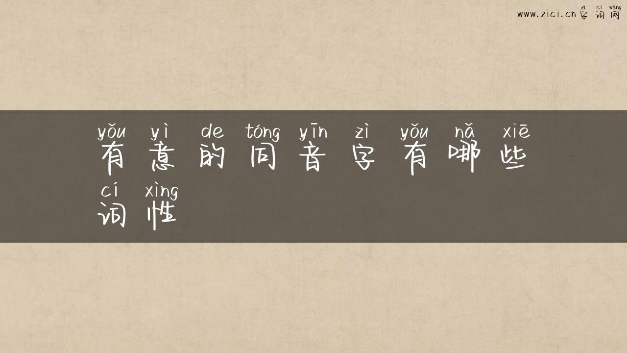 有意的同音字有哪些词性