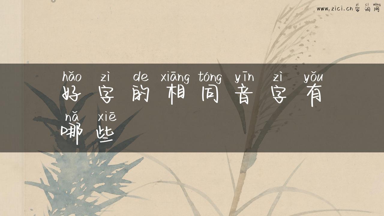 好字的相同音字有哪些
