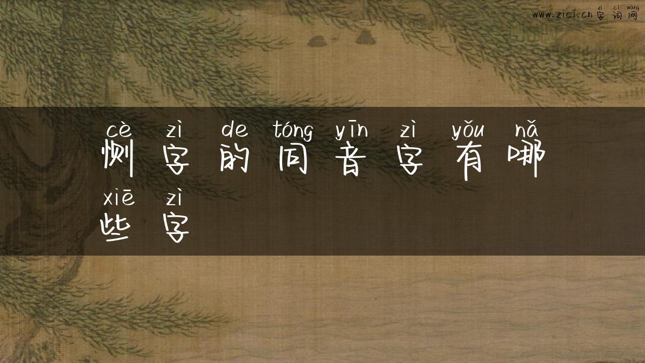 恻字的同音字有哪些字