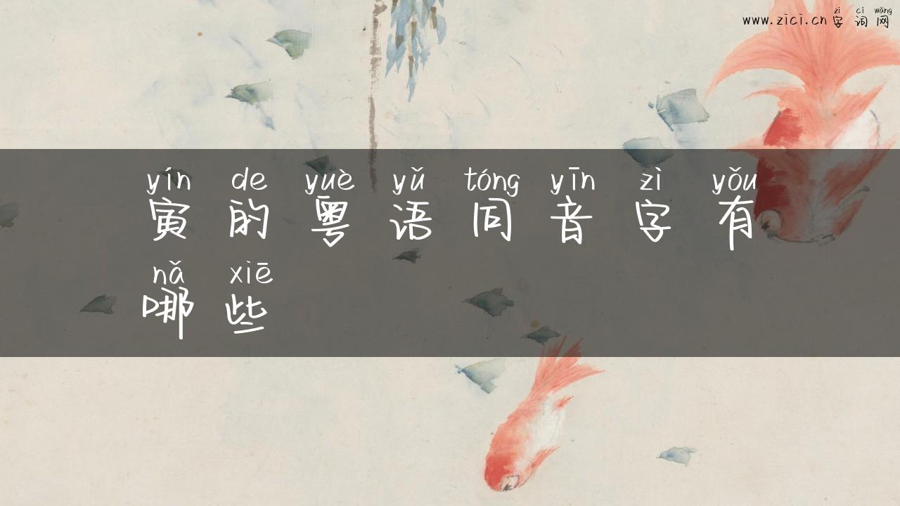 寅的粤语同音字有哪些